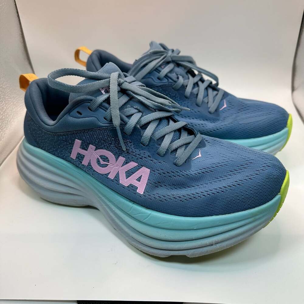 Hoka Bondi 8 Womens Shoes Wide Size 7.5D Shadow Dusk Running Sneakers